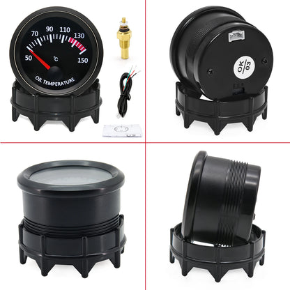 2'' 52mm Racing Car Indicator Water Temp Gauge Oil Temp Meter Voltmeter Oil Press Vacuum Boost Air Fuel Ratio EGT Instrument