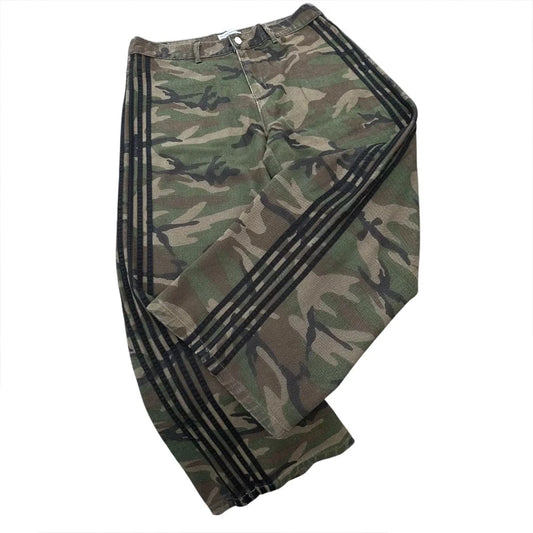 Retro Men's Y2K Baggy Jeans Camouflage Embroidered Striped Harajuku Sweatpants Women Hip Hop Streetwear Camo Wide Leg Denim Pant
