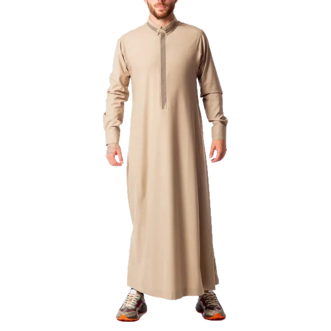 2026 New Long-sleeve Embroidered Men's High-quality Clothing With Pockets Robe Abaya Ramadan Dubai Luxury Islam Elegant