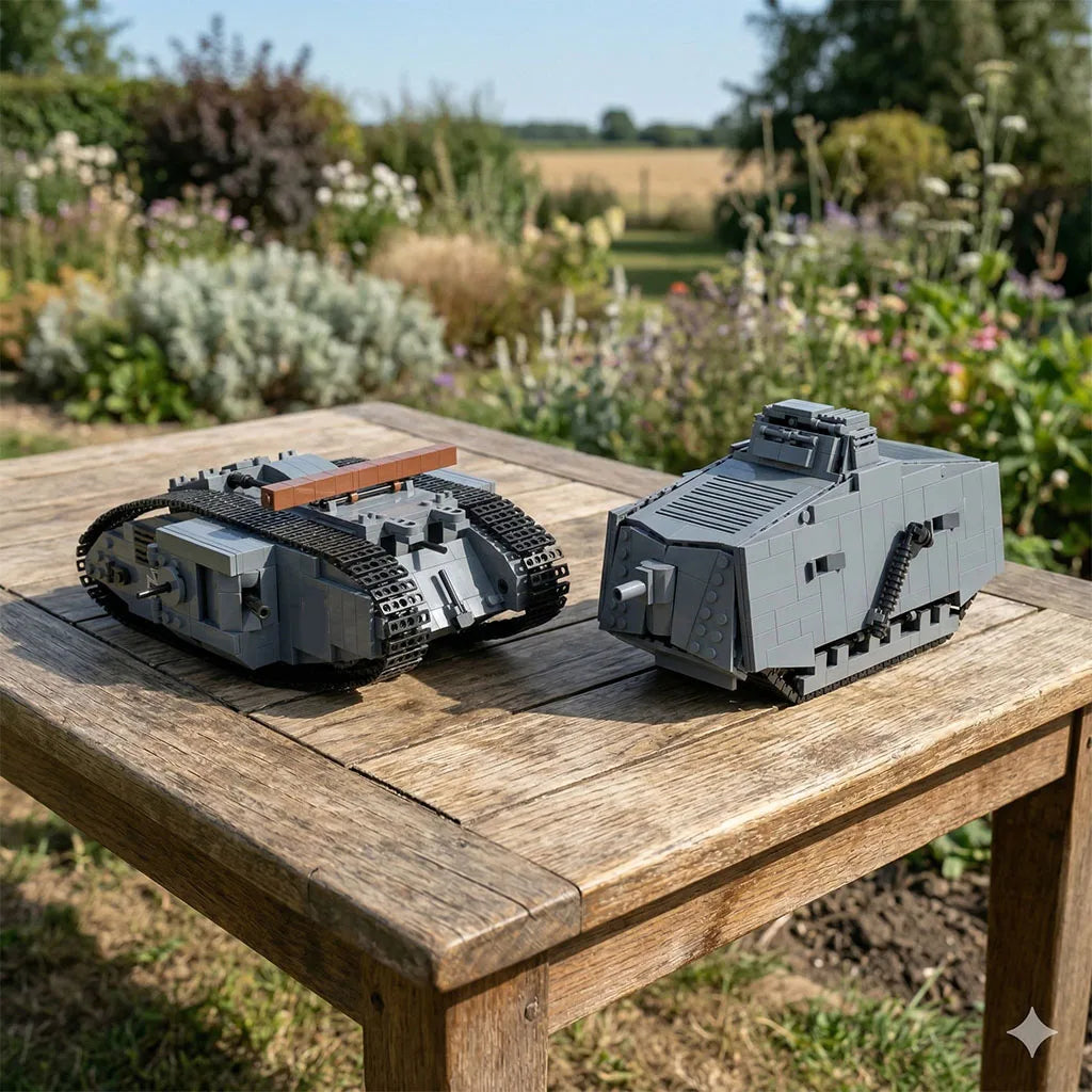 ww1 German A7V and MARK IV Heavy Tank Building Block Toy Military Vehicle Model Bricks Set
