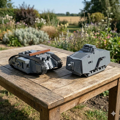 ww1 German A7V and MARK IV Heavy Tank Building Block Toy Military Vehicle Model Bricks Set