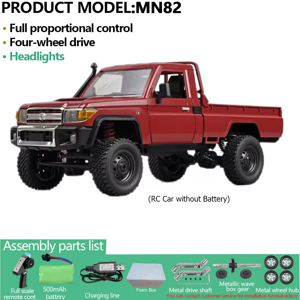 MN82S MN82 MN82PRO RC Car 1/12 4WD 2.4G Remote Control Car Climbing Off-road RC Crawler LED Light Truck RC Toys As Kids Gift