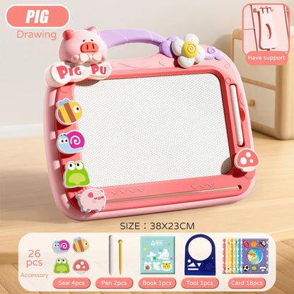 Children Magnetic Drawing Board Kid 4 Color Drawing Pen Seal Painting Tablet Early Education Development Toy For 3 Girl Years