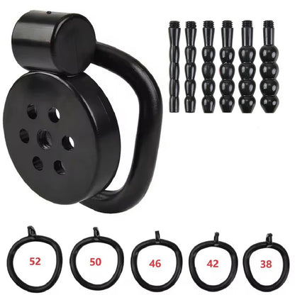 2026 Male Penis Chastity Cage Set Small Chastity Cage 5 Cock Rings With Urethral Sound Plug Penis Bondage Slave Man Sex Toy