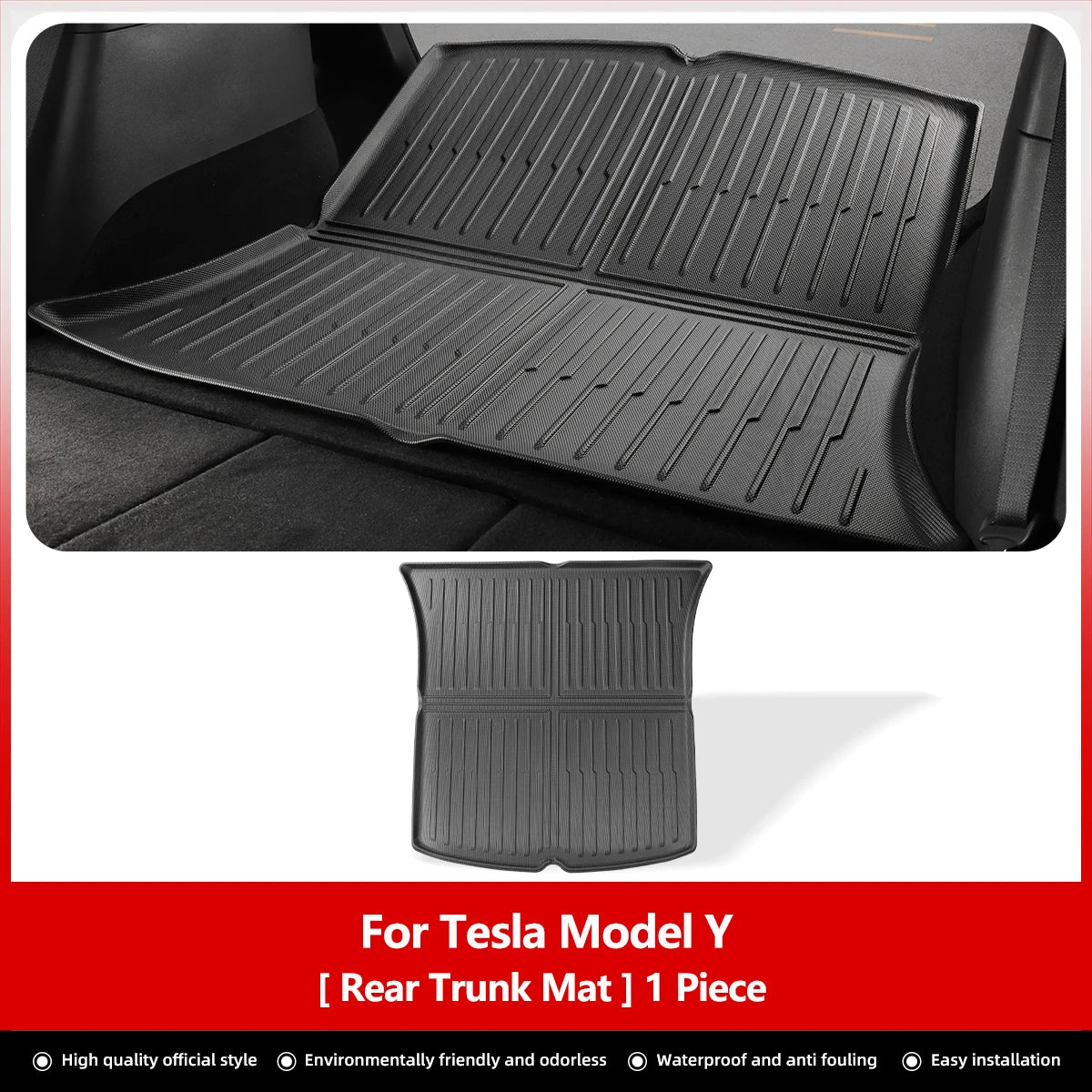 LUCKEASY For Tesla Model Y Rear Seat Backrest Protective Pad Trunk Mat Anti-Kick Pad Car Interior Accessories 2021-2024