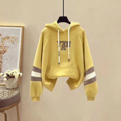 Sports Set for Women in Spring and Autumn New Korean Version Color Blocking Hooded Top Casual Pants Age Reducing Two-piece Set