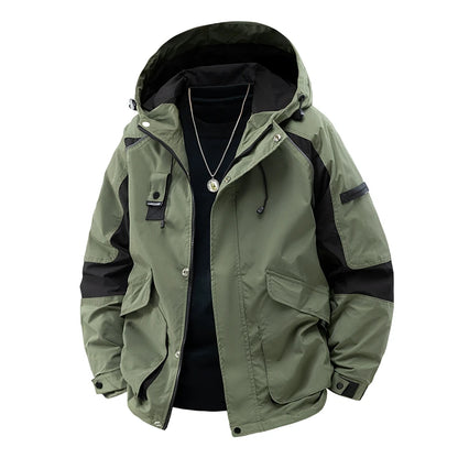 Men's Jackets Hooded Patchwork Coat Spring Fashion Casual Outerwear Women Autumn Outdoor Couple Clothes Loose Coats Streetwear