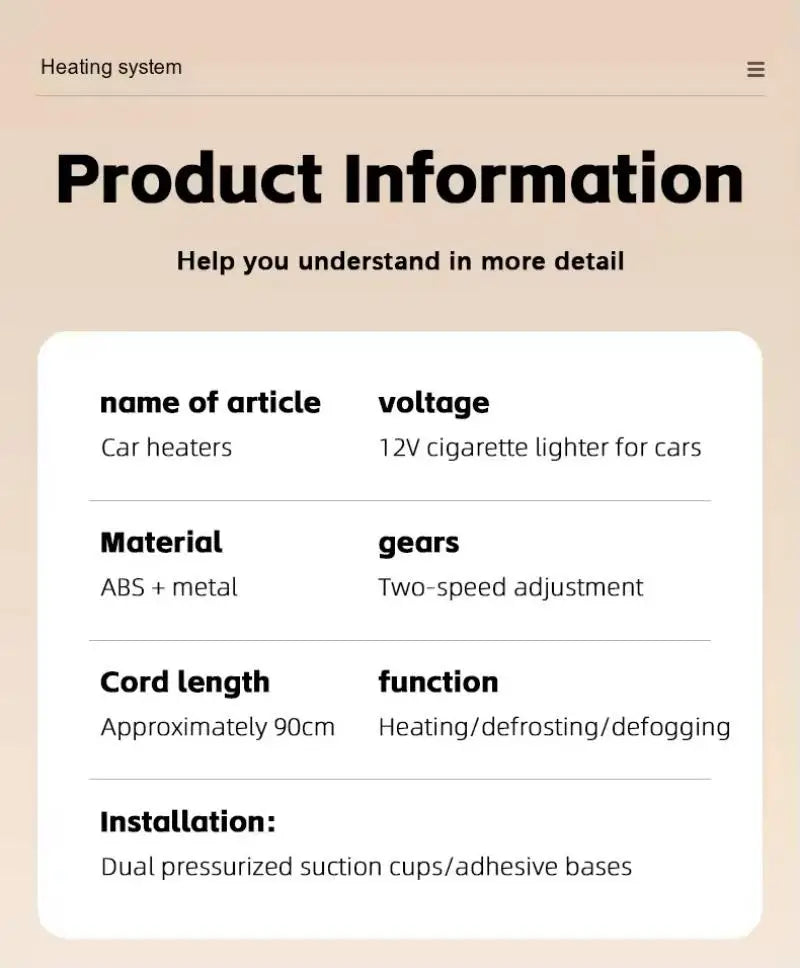 Mini 12V Car Heater USB/Cigarette Lighter Portable Fast Heating Cup Holder Design For Cab Truck RV Winter Travel Emergency Kit