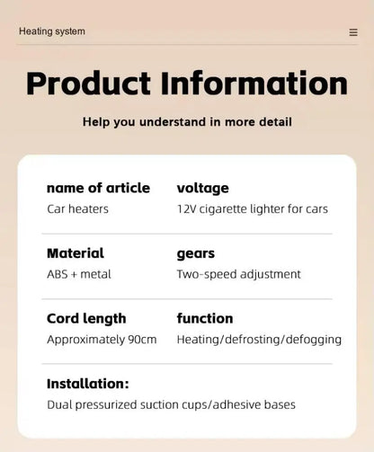 Mini 12V Car Heater USB/Cigarette Lighter Portable Fast Heating Cup Holder Design For Cab Truck RV Winter Travel Emergency Kit