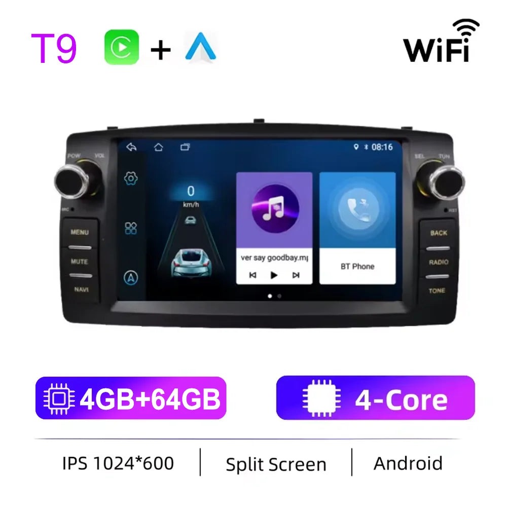 Car Radio Android For Toyota Corolla E120 2003-2006 BYD F3 Carplay Multimedia 7'' Player 2Din Autoaudio Head Unit Navigation GPS