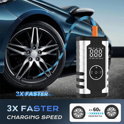 5-in-1 FHKJ 1500A Car Jump Starter Air Pump Compressor Power Bank Starting Device Portable Battery Boosters Roadside Emergency