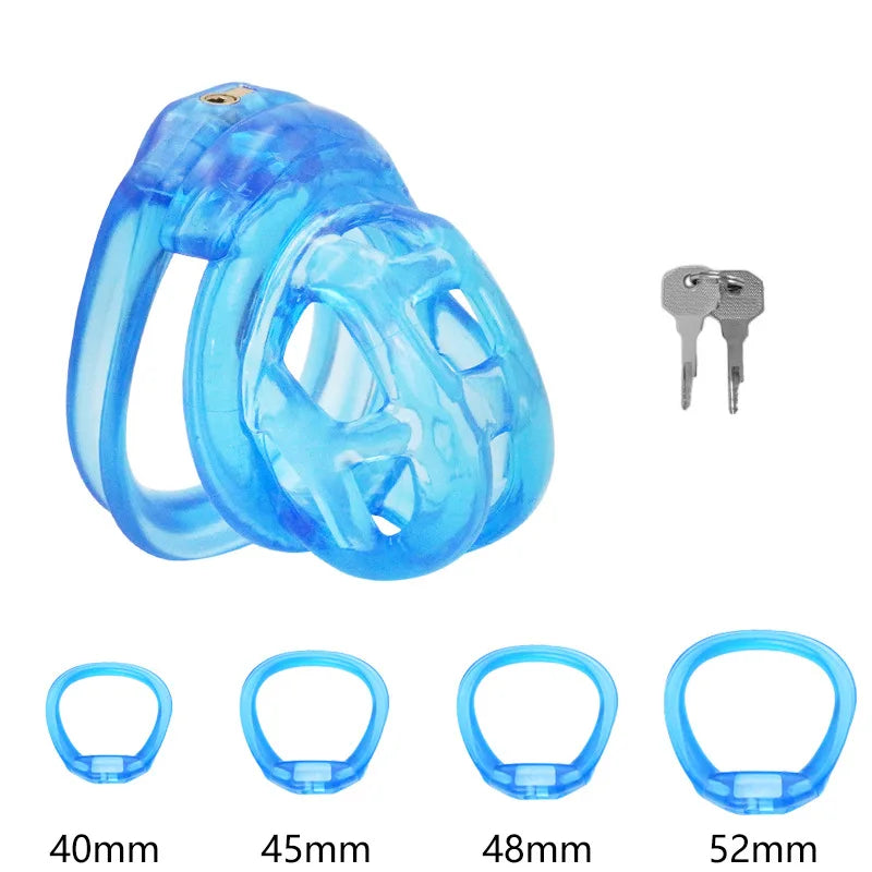 Soft Silicone Chastity Cage Device Anti-Cheating Penis Lock with 4 Size Cock Rings Penis Restraints for Men Discreet Sex Toys