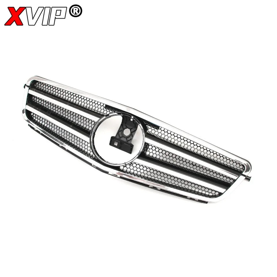 XVIP Glossy Black A - Style Racing Grille Chrome Bumper Grill For Mercedes Benz C-Class W204 08-14 C200 C230 C250 C280 C300 C350