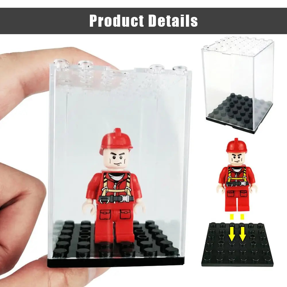 Minifigures Acrylic Display Case Acrylic Building Block Display Box for Building Blocks Dust-proof Storage for Action Figures