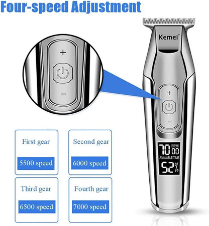 Kemei Hair Clipper KM-5027 Or Blade Trimmer for Men Adjustable Speed LED Digital Hair Clipper Carving Clippers Electric Razor