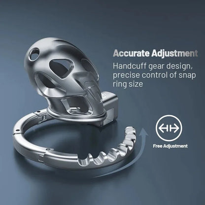 Male Chastity Cage Metal CB Cock Cage with One-Piece Adjustable 8 Sizes & Invisible Lock bdSM Penis Urethra Lock Adult Sex Toys