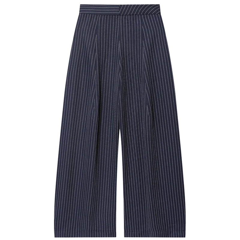 Women's Baggy Pants Woman Trousers Striped Wide Leg Pants Ladies Fashion Casual y2k Pants 2025 Autumn Elegant Pleated Long Pants