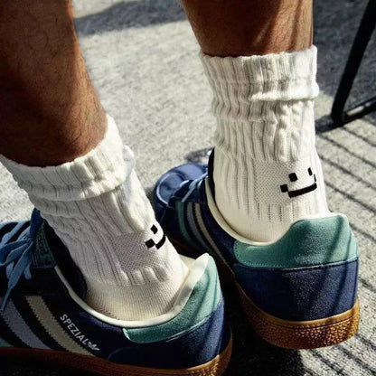 1/5 Pairs Men's Cotton Crew Socks Cushioned Breathable Long Socks Work Casual Running Cycling Athletic Socks