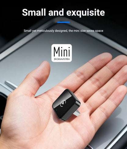 Smart 2in1 CarPlay Android Auto Adapter, Universal Mini Wireless Dongle for Car Entertainment System, Plug and Play Upgrade Wire