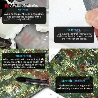 Desert Pattern Vinyl Paper for Car Wraps Desert Camo Wrap Supplies Car Film Covering Motorcycle Stickers Wrapping Tools Adhesive