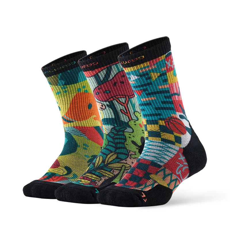 3 Pairs ZEALWOOD Athletic Running Socks Men's Women's Merino Wool Anti-blister Cushion Socks Hiking Environmental Protection