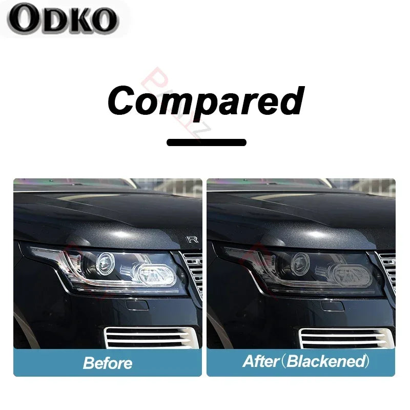Car Headlight Protective Film Smoked Black Tint Wrap Vinyl Transparent TPU Protective  For Range Rover Vogue L405 2013-2021