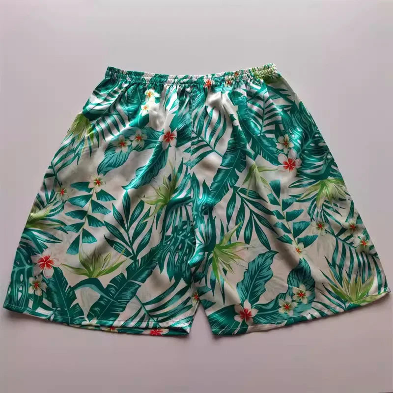 100% Mulberry Silk Men Boxer Underwear Couple Rubber Band Thin Short Home Pants Promotion Woman Can Wear