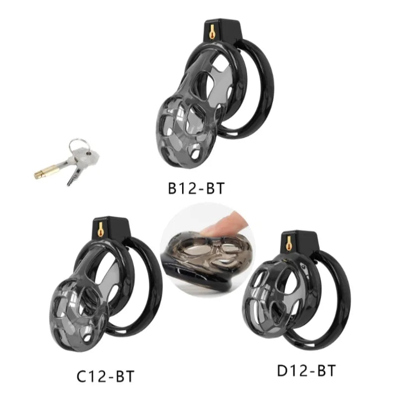 New Super Soft Cobra Chastity Cage Penis Abstinence Bondage Cock Cage with 6 Size Rings Catheter Sissy Gay Male Sex Toys 18