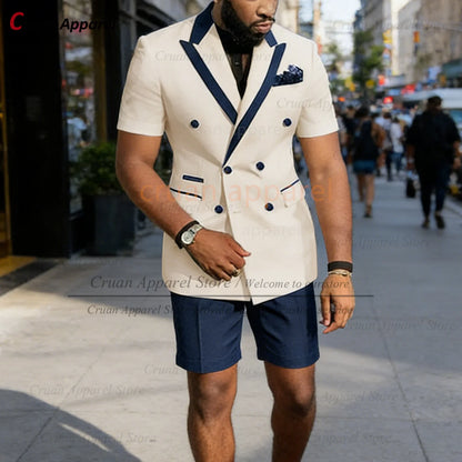 Summer Casual Outfits For Men Birthday Banquet Custom High Quality Blazer Pants 2 Pieces Evening Dinner Fashion Suit Sets