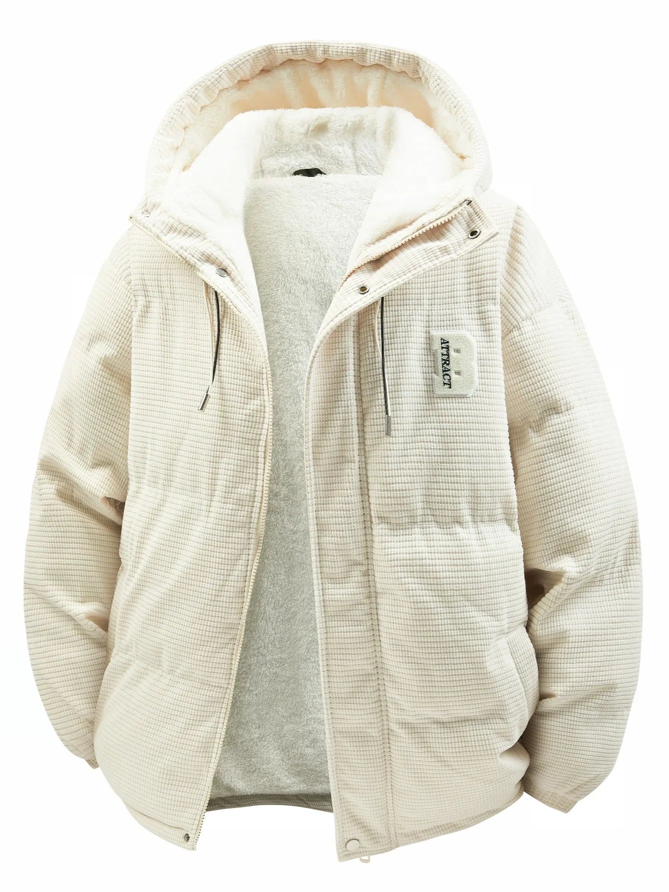 Men's Hooded Cotton Jacket Is Light and Warm Without Being Bulky. the Hood Adds Practicality and Is Suitable for Outdoor Light Activities, Warm-Up Exercises, Layering in Autumn and Winter, Daily Shopping, Friend Gatherings, a