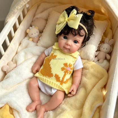 Mini 12Inch Open Eyes Bettie with Rooted Hair Full Soft Silicone Reborn Baby Doll Washable Body Doll Birthday Christmas Gift