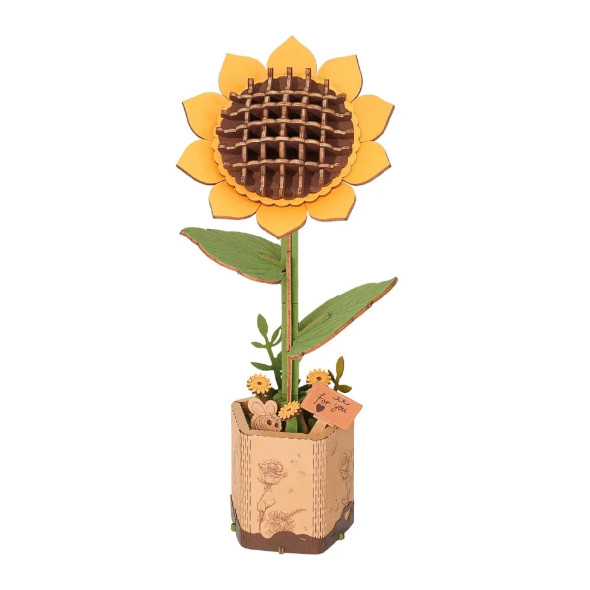 ROKR 3D Wooden Puzzle Flowers Bouquet Wooden Bloom Craft Model Kits Eternal Flowers Romantic Gift for Birthday Mother's Day