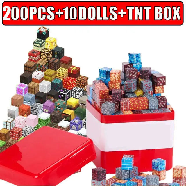16cm Big Storage Box Magnetic Building Blocks Mine Magnet World Set Puzzle Toys For Kids Montessori Sensory Cubes Birthday Gifts