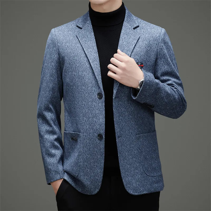2026 Spring New Design Embroidered Double-breasted Business Casual Suit Jacket for Men - High-end, Casual and Fashionable Men's