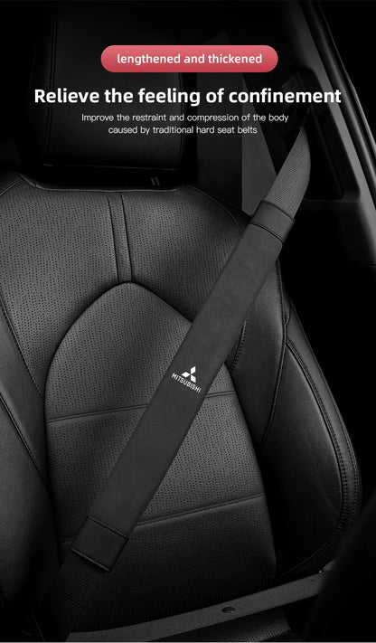 2Pcs Car Seat Belt Cover Shoulder Protector Auto Accessories For Mitsubishi Eclipse Lancer Outlander Pajero Ralliart Star Mirage
