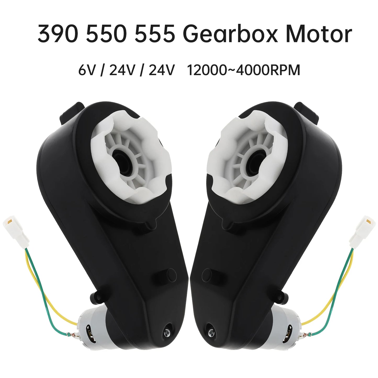 2Pcs 12V/24V RS390/RS550/RS555 Kids Ride On Toys Car Motor Gearbox Car Wheels Gearbox High Speed DC Motor for Remote Control Car