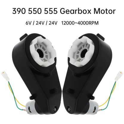 2Pcs 12V/24V RS390/RS550/RS555 Kids Ride On Toys Car Motor Gearbox Car Wheels Gearbox High Speed DC Motor for Remote Control Car