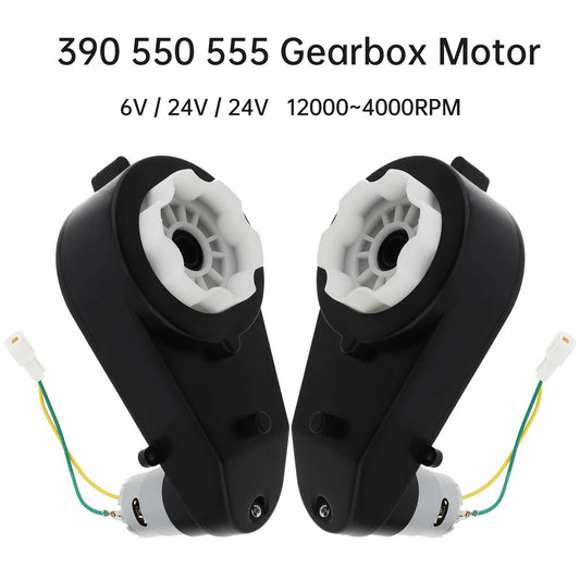 2Pcs 12V/24V RS390/RS550/RS555 Kids Ride On Toys Car Motor Gearbox Car Wheels Gearbox High Speed DC Motor for Remote Control Car