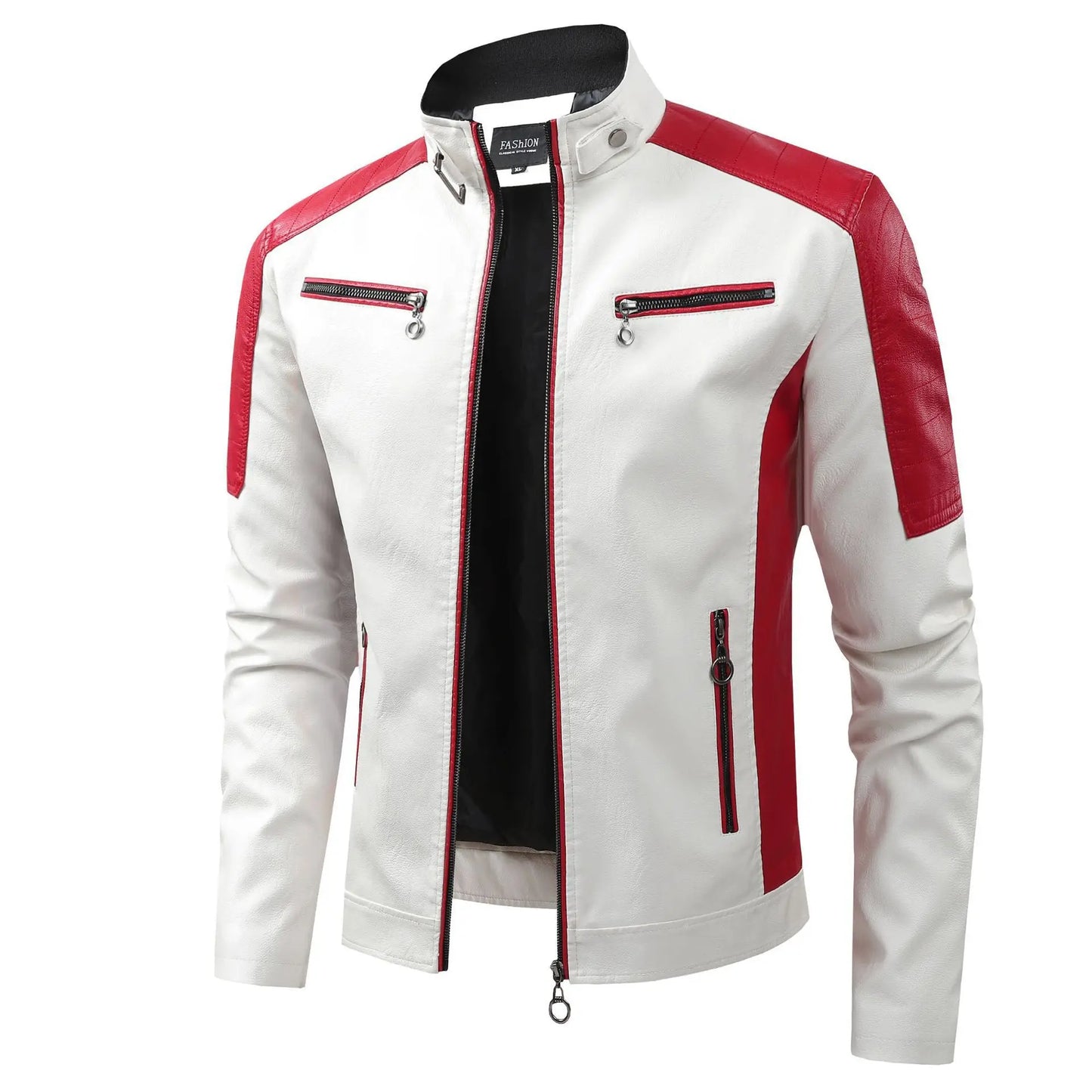 Trendy Men Slim Motorcycle Leather Jackets Casual PU Leather Coats Quality Male Stand Collar Leather Jaquetas Jackets And Coats
