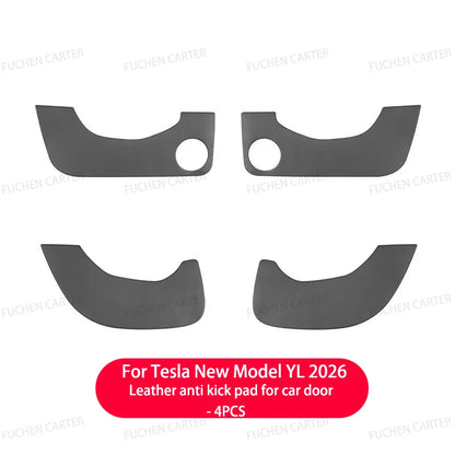 For Tesla NEW ModelYL2026 Leather Front Rear Door Sill Protector Threshold Strip Anti-kick Guard Panel Waterproof Pad Accessorie