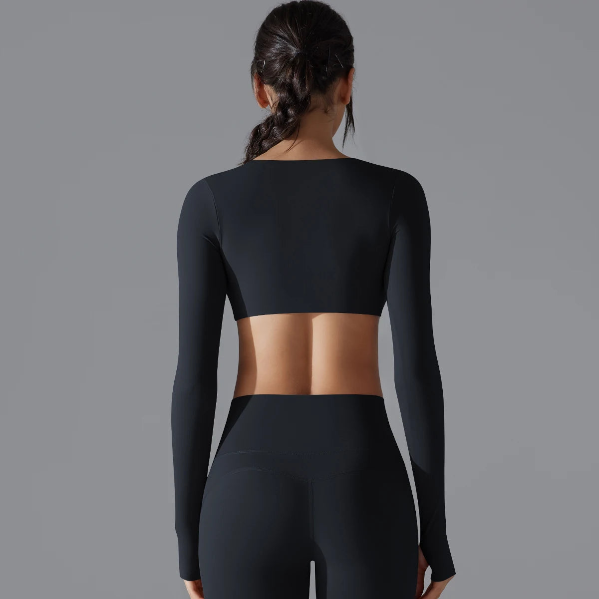 Sexy Cross Long Sleeve Sports Bra Push Up Yoga Crop Top Women Fitness Gym Workout Tops Women Brassiere Sport Female Clothing