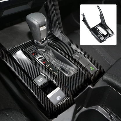 For Honda Civic 10th Gen (2016 -2021) Interior Accessories, Car Center Console Gear Shift Panel , Carbon Fiber ABS Trim Sticker