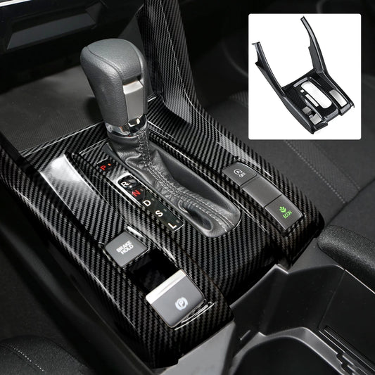 For Honda Civic 10th Gen (2016 -2021) Interior Accessories, Car Center Console Gear Shift Panel , Carbon Fiber ABS Trim Sticker