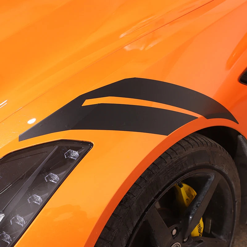 1Pair Sport Racing Side Fender Decals Car Decoration Stickers For Chevrolet Corvette C7 2014-2019 Automobile Accessories