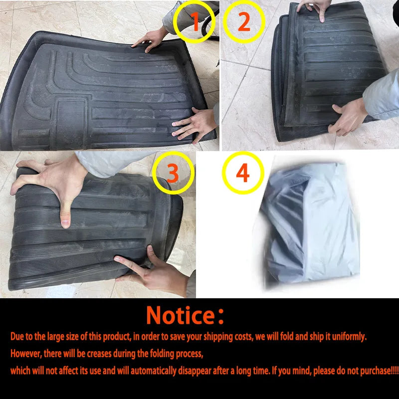 Car Rear Trunk Mat For Tesla Model 3 2019-IN 2025 2024 Waterproof Boot Luggage Tray Rug Floor Liner Pads Cargo Cover Accessories