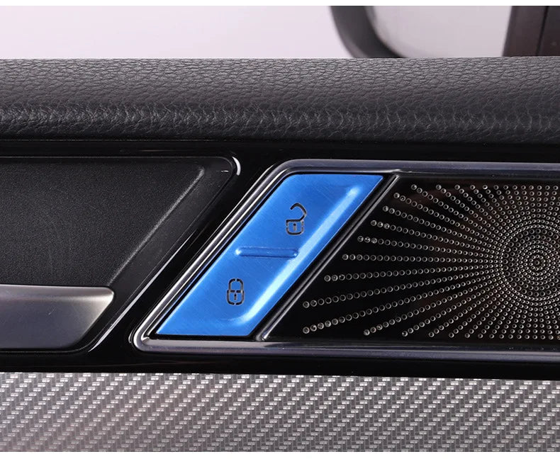 Car door unlocking button decorative sticker is suitable for Volkswagen VW new CC aluminum alloy interior button accessories