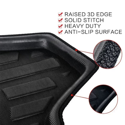 Car Rear Trunk Mat For Tesla Model 3 2019-IN 2025 2024 Waterproof Boot Luggage Tray Rug Floor Liner Pads Cargo Cover Accessories