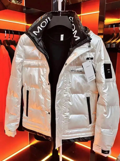 Fashionable Quilted Jacket Hooded Casual Unisex High End down Coat Waterproof Windproof Warm Polyester Fiber Youth Autumn Winter