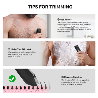MAXGROOM Body Hair Trimmer Shaver for Men Ball Trimmer for Groin Pubic Replaceable Ceramic Blade Electric Razor Waterproof