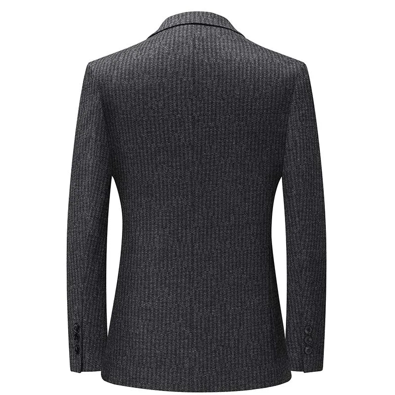New Style Blazer Men's Fashion Korean Version Business Wedding Gentleman Wool Versatile Host Slimming Casual Banquet Blazer